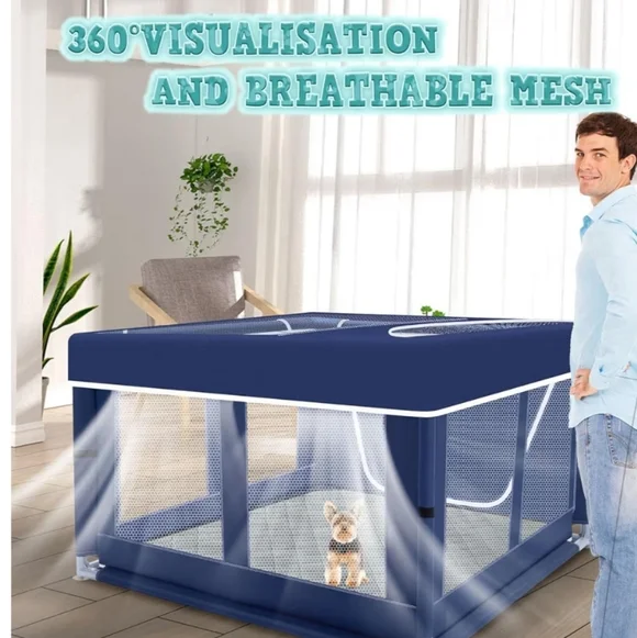 42x42 Inches Puppy Playpen with Cover&Dog Pads, Dog Playpen